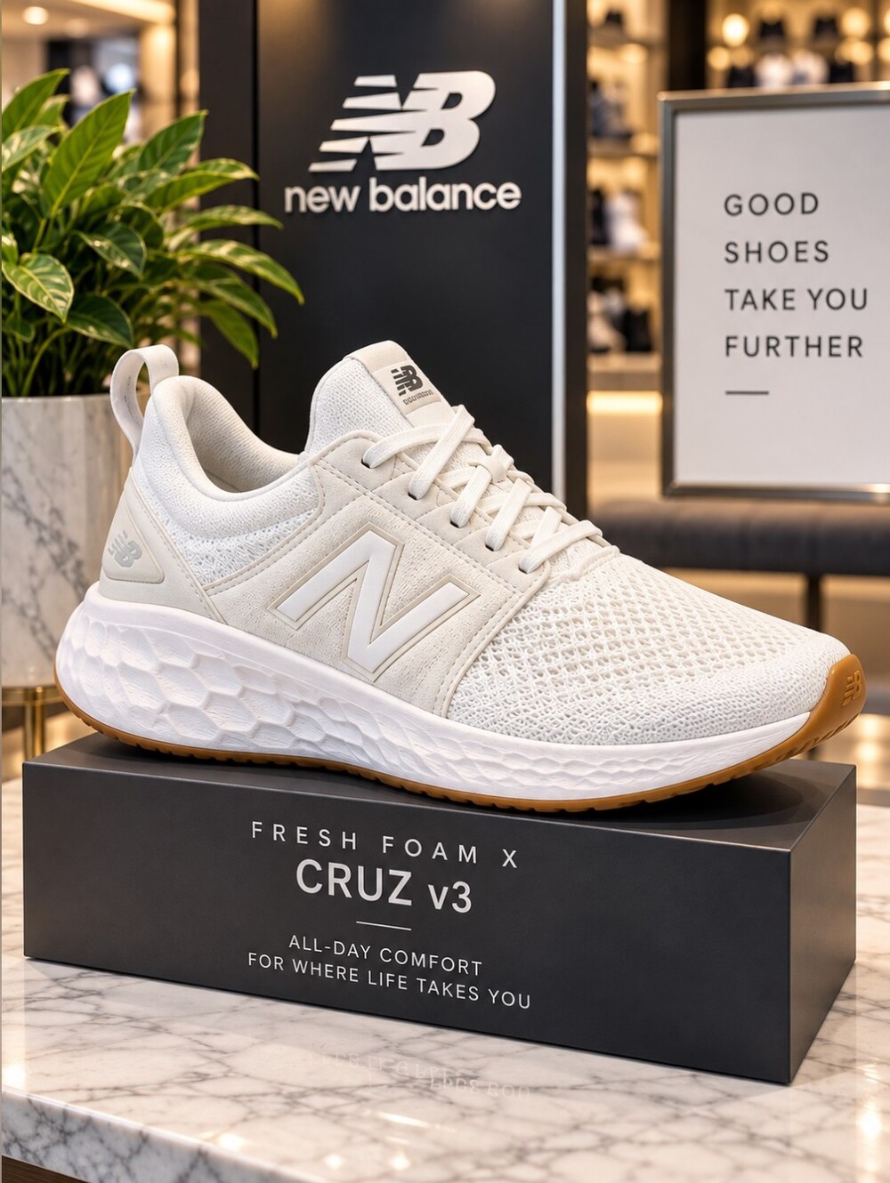 New Balance Fresh Foam X Cruz v3 White Gum Sneakers – Men’s 11 / Wmn’s 12.5-NEW